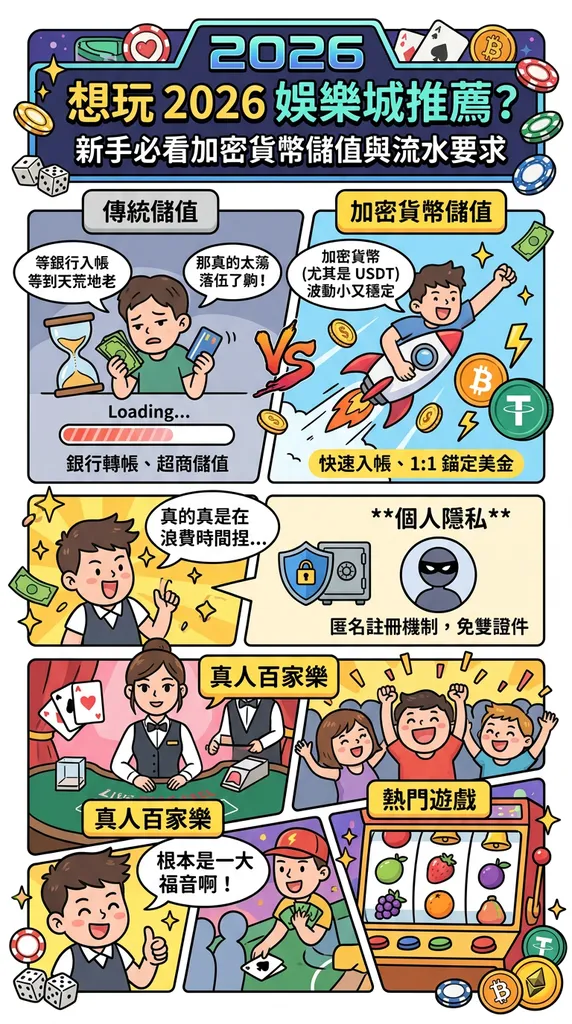 想玩2026娛樂城推薦？新手必看加密貨幣儲值與流水要求